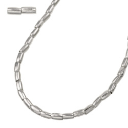 カレンシルバー シンプル パイプビーズ ネックレス 55cm メンズ レディース シルバー アクセサリー[シルバーチェーン]