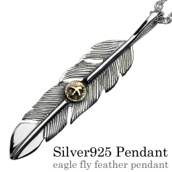 イーグルフライ フェザー ペンダント ≪トップのみ≫ メンズ ネックレス シルバー アクセサリー [シルバーペンダント]