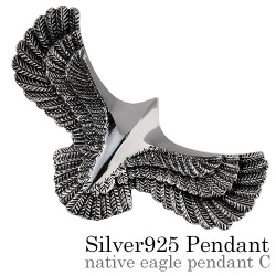 ネイティブイーグル ペンダント C ≪3.5mmアズキチェーン≫ メンズ ネックレス シルバー アクセサリー [シルバーペンダント]