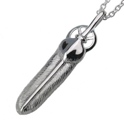 シルバーペンダント (bap-01-187-top) (トップのみ)  フェザー 羽 ネックレス メンズ シルバー アクセサリー[シルバーペンダント]