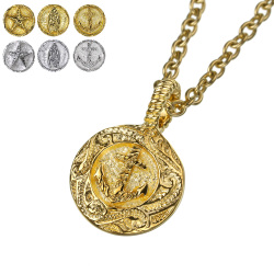 ハワイアン モチーフ コイン ペンダント チェーン付属 メンズ ネックレス シルバー アクセサリー アンカー スター サーフボード [シルバーペンダント]