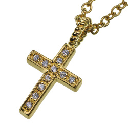 シンプル ジルコニア ゴールド クロス ペンダント ≪2.5mmアズキステンレスチェーン割引セット≫ メンズ ネックレス アクセサリー 十字架 B系 ヒップホップ HIPHOP [シルバーペンダント]