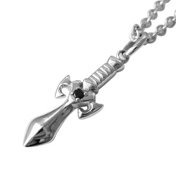 ジルコニア ダガー ペンダント ≪トップのみ≫ 短剣 メンズ ネックレス シルバー アクセサリー ミニチュア [シルバーペンダント]
