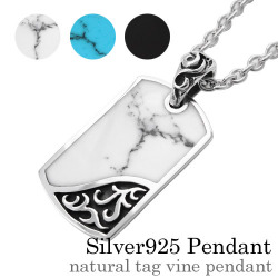 ナチュラルタグ ヴァイン ペンダント ≪3mmアズキチェーン≫ メンズ ネックレス シルバー アクセサリー [シルバーペンダント]