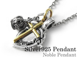 ノーブル ペンダント ≪2mmアズキチェーン≫ メンズ ネックレス シルバー アクセサリー [シルバーペンダント]