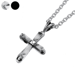 ストーン クロス ペンダント ≪トップのみ≫ メンズ ネックレス シルバー アクセサリー オニキス、ハウライト [シルバーペンダント]