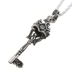 スター ゴシックキー ペンダント ≪3mmアズキチェーン≫ メンズ ネックレス シルバー アクセサリー [シルバーペンダント]