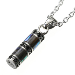 ジルコニア シェルスティック ペンダント ≪3mmアズキチェーン≫ メンズ ネックレス シルバー アクセサリー [シルバーペンダント]