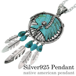 ネイティブアメリカン ペンダント ≪3.5mmアズキチェーン≫ メンズ ネックレス シルバー アクセサリー [シルバーペンダント]