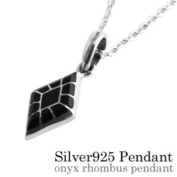 オニキスローンバス ペンダント ≪2mmアズキチェーン≫ メンズ ネックレス シルバー アクセサリー [シルバーペンダント]