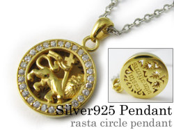 ラスタ サークル ペンダント ≪2mmアズキチェーン≫ メンズ ネックレス シルバー アクセサリー [シルバーペンダント]