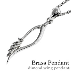 ダイヤモンドウィング ペンダント ≪2mmアズキチェーン≫ メンズ ネックレス シルバー アクセサリー [シルバーペンダント]