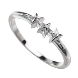 マイクロ スリー スター リング シルバー 星 細め 指輪 [シルバーリング]