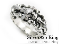 ストリーム クロス リング シルバー アクセサリー 指輪 [シルバーリング]
