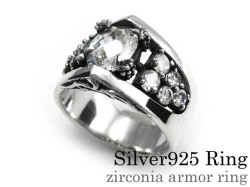 ジルコニア アーマー リング シルバー アクセサリー 指輪 [シルバーリング]