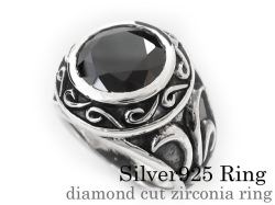 ダイアモンドカット ジルコニア リング シルバー アクセサリー 指輪 [シルバーリング]