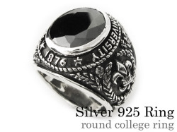 ラウンドカレッジ リング シルバー アクセサリー ジルコニア 指輪 [シルバーリング]