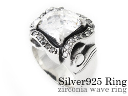 ジルコニア ウェーブ リング シルバー 指輪 [シルバーリング]