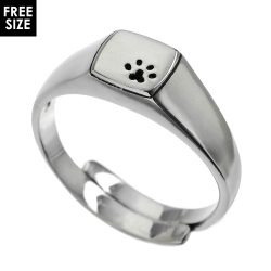 キャット ステップ ミニ 印台 リング シルバー アクセサリー 印台 リング 指輪 シルバー925 猫 ねこ ネコ 足跡 肉球 [シルバーリング]