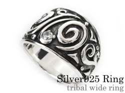 トライバルワイド リング シルバー アクセサリー 指輪 [シルバーリング]