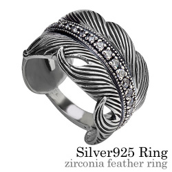 ジルコニア フェザー リング シルバー [シルバーリング