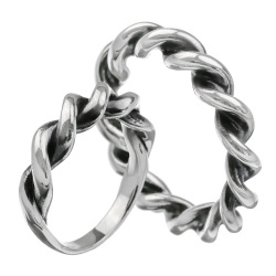 【ペア販売】 ツートン スクリュー ペアリング シルバー アクセサリー 指輪 [シルバーリング] リング