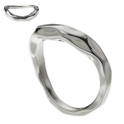 ハンマード ルーズウェーブ リング シルバー アクセサリー 指輪 槌目 シンプル 925 [シルバーリング]