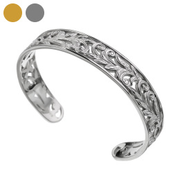 スクロール ＆ マイレ ステンレス バングル メンズ ハワイアンジュエリー風 [ステンレスブレスレット]