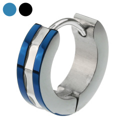 ハーフラインカッティングスチール ピアス フープ ピアス メンズ 男性 [ステンレスピアス] 片耳用(1個売り)