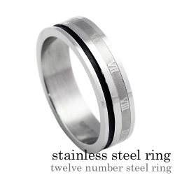 【有料刻印可能】トゥエルブナンバースチール リング ステンレススチール アクセサリー 指輪 [ステンレスリング]