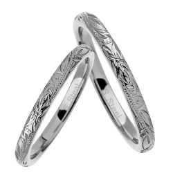 【ペア販売】ステンレススチール ペア リング K ステンレス リング 細め ハワイアンジュエリー風 指輪 [ステンレスリング]