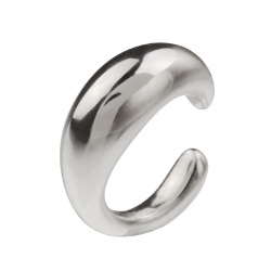 ティアドロップ フォルム イヤーカフ [シルバーピアス] シンプル ラウンド 片耳用(1個売り)