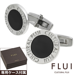 FLUI (フルイ) ブランド ラウンド フレーム オニキス カフス メンズ アクセサリー カフスボタン CULTURAL FLUI カルトラルフルイ