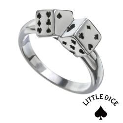 LITTLE DICE (リトルダイス) ブランド ダブル トランプ ダイス リング メンズ リング シルバー アクセサリー [シルバーリング]