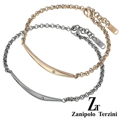 【ペア販売】zanipolo terzini (ザニポロタルツィーニ) ダイヤモンドクレセント ペア ブレスレット ステンレス アクセサリー [ステンレスブレスレット]