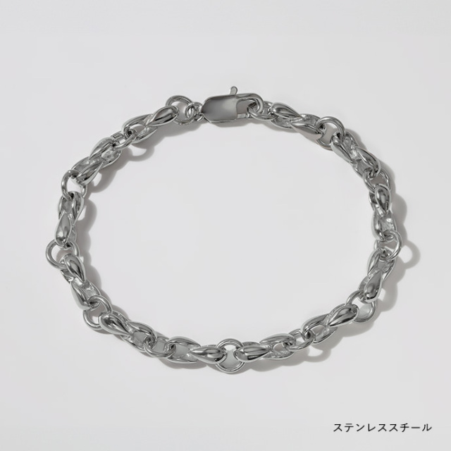 ティアーリンク ブレスレット シンプル シルバー ステンレス