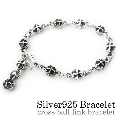 クロスボールリンクブレスレット｜シルバーアクセサリー 
