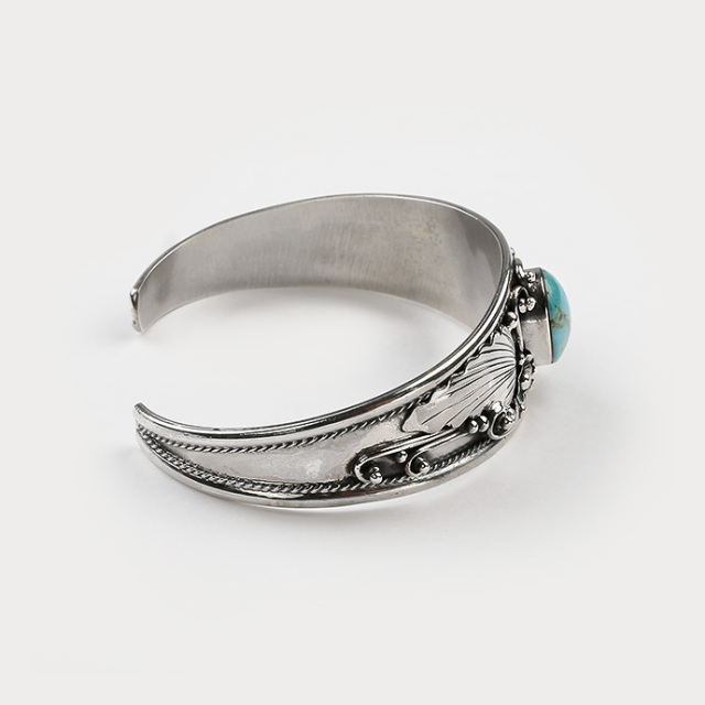 フラワーリーフバングル｜シルバーアクセサリー｜送料無料｜ラッピング無料