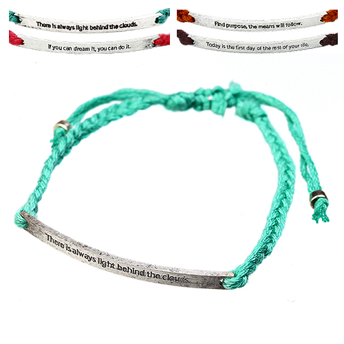 メッセージカラーニットブレスレット｜全4種｜ターコイズブルー