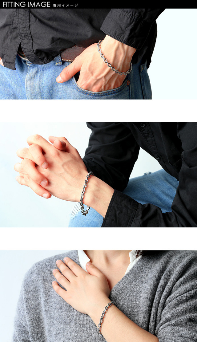 ライン アズキ チェーン ブレスレット シルバー アクセサリー