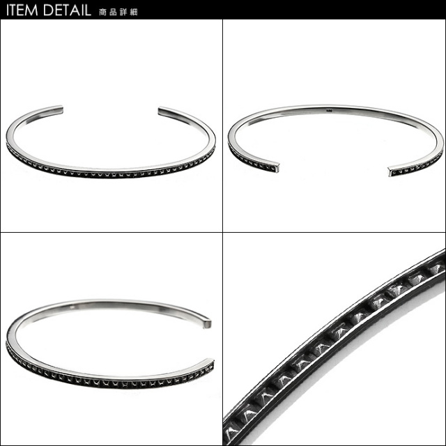 シルバー スタッズ装飾 バングル スタッズ バングル 鋲 スパイク パンク ブレスレット 腕輪