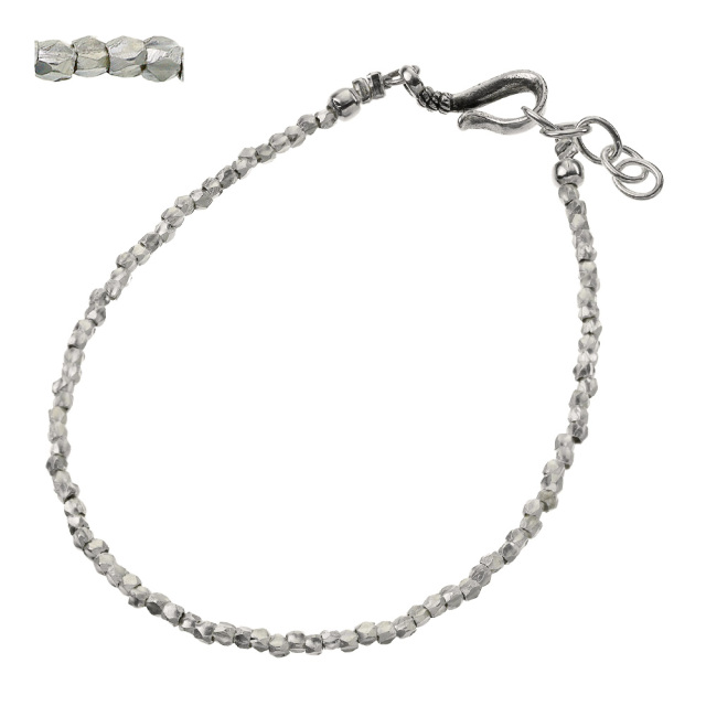 カレンシルバー ビーズ ブレスレット メンズ レディース シルバー  