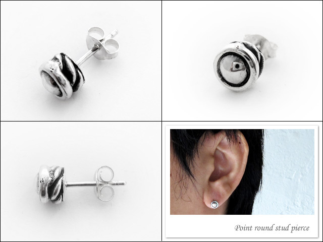 ポイントラウンドスタッドピアス｜シルバーアクセサリー