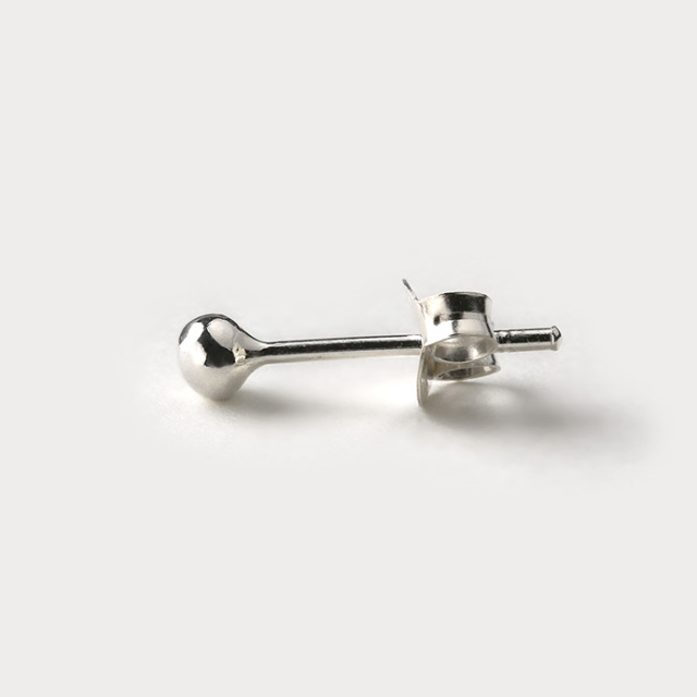 シャカ玉 スタッド ピアス 直径2mm 3mm 4mm 釈迦玉 メンズ シルバー