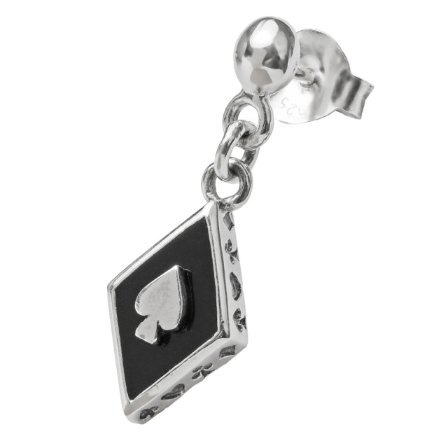 トランプデザインドロップピアス｜シルバーアクセサリー