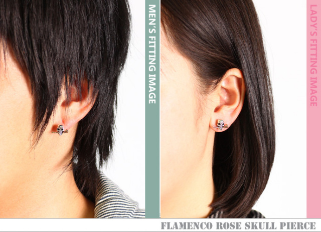 フラメンコローズスカルピアス｜シルバーアクセサリー｜ラッピング無料