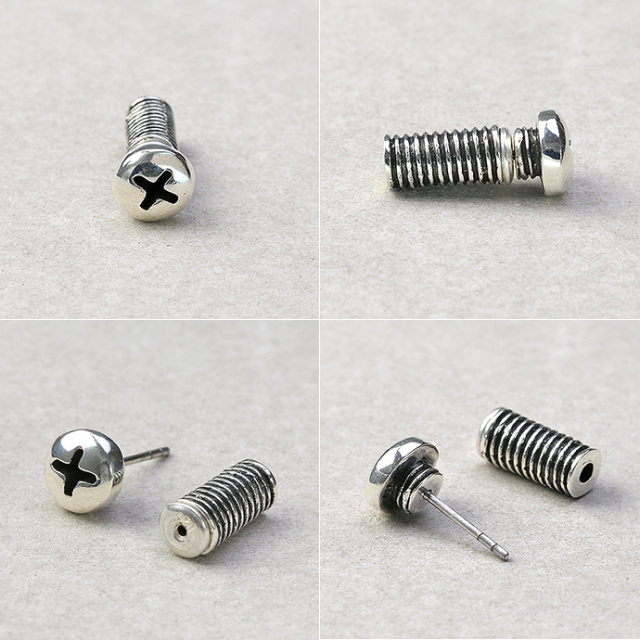 プラス ボルト ネジ スタッドピアス シルバー アクセサリー ピアス