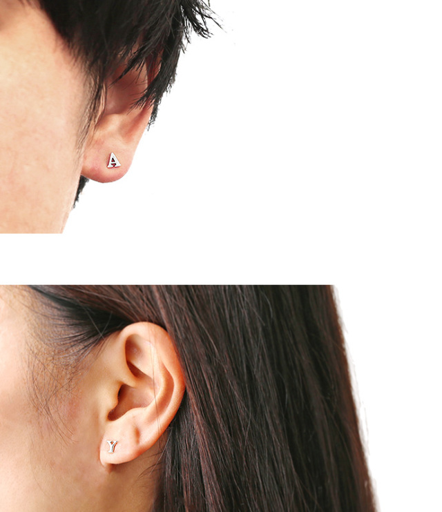 STAR JEWELRY アルファベットピアス(M) DIAMOND INITIAL PIERCE (M