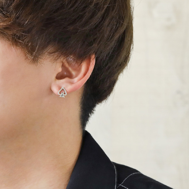 トランプ フレーム ピアス メンズ シルバー925 アクセサリー スタッド