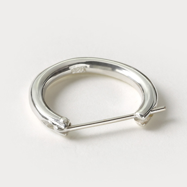 16mm クロッシング フープ ピアス メンズ ピアス シルバー